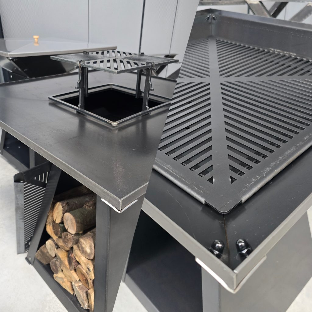 Brasero EBO 2-en-1 avec plancha au feu de bois et grille barbecue